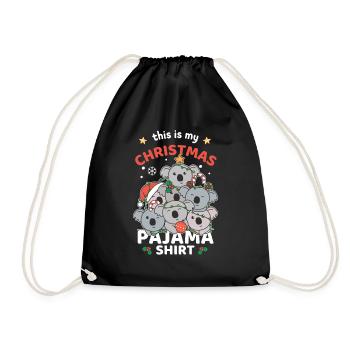 Koala Noël Chemise Pyjama Joyeux Noël - Sac de sport léger - noir - Devant