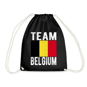 Belgium Flag - Drawstring Bag - black - Front
