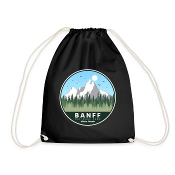 Banff Alberta National Park Canada Souvenir Hiking - Drawstring Bag - black - Front