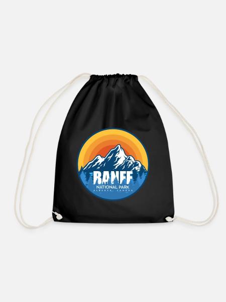 Banff National Park Alberta Canada Souvenir - Drawstring Bag - black