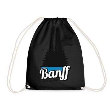 Banff Camping National Park Alberta Canada Souveni - Drawstring Bag - black - Front