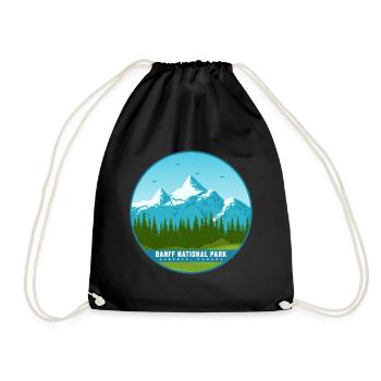Banff Canada National Park Alberta Souvenir Hiking - Drawstring Bag - black - Front