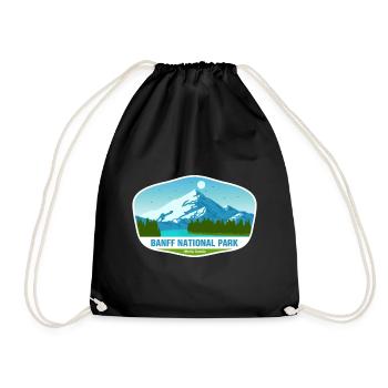Banff Canada National Park Alberta Souvenir Hiking - Drawstring Bag - black - Front