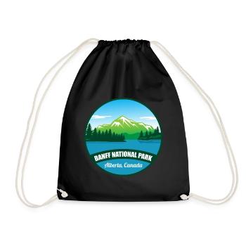 Alberta National Park Banff Canada Souvenir Hiking - Drawstring Bag - black - Front