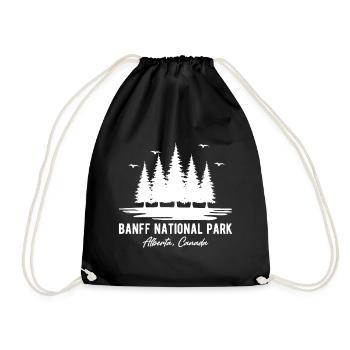 Canada National Park Banff Alberta Souvenir Hiking - Drawstring Bag - black - Front