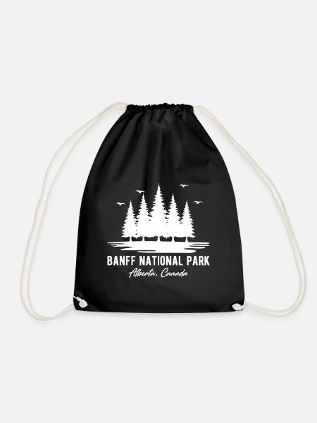 Canada National Park Banff Alberta Souvenir Hiking - Drawstring Bag - black