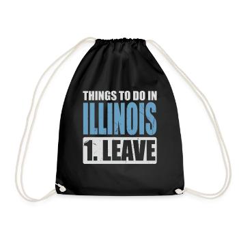 Illinois Meme - Drawstring Bag - black - Front