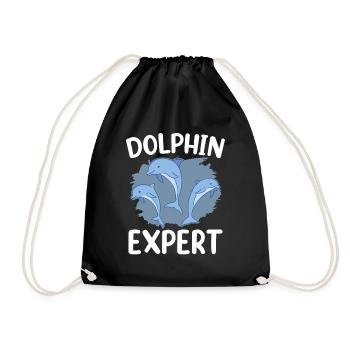 Dolphin Expert Dolphin Dolphin Dolphin Lovers - Drawstring Bag - black - Front
