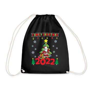 Noël en famille 2022 Drôle d’amoureux de Noël assorti - Sac de sport léger - noir - Devant