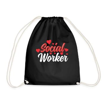 Social Worker Profession Social Work Social Worker - Drawstring Bag - black - Front