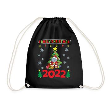 Noël en famille 2022 Drôle d’amoureux de Noël assorti - Sac de sport léger - noir - Devant