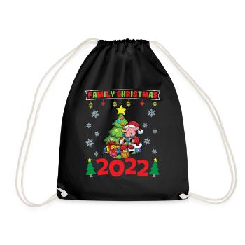 Noël en famille 2022 Drôle d’amoureux de Noël assorti - Sac de sport léger - noir - Devant