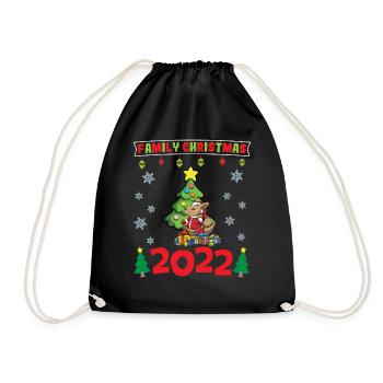 Noël en famille 2022 Drôle d’amoureux de Noël assorti - Sac de sport léger - noir - Devant