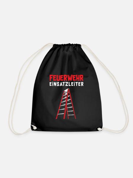 Feuerwehr Einsatzleiter Bauleiter Feuerwehrmann - Turnbeutel - Schwarz