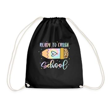 Schoolchild Ready To Crush School - Drawstring Bag - black - Front