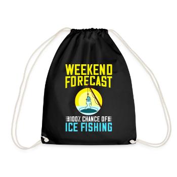 Ice fishing Fishermen Ice holes Ice drills Ice fishing - Drawstring Bag - black - Front