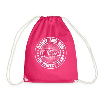 Daddy And Son The Perfect Team - Daddy Father's Da - Drawstring Bag - fuchsia - Front