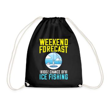 Ice fishing Fishermen Ice holes Ice drills Ice fishing - Drawstring Bag - black - Front