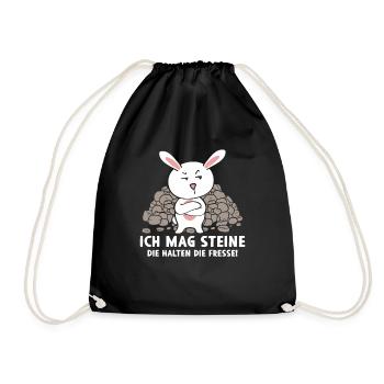 Ich mag Steine - Turnbeutel - Schwarz - Vorne