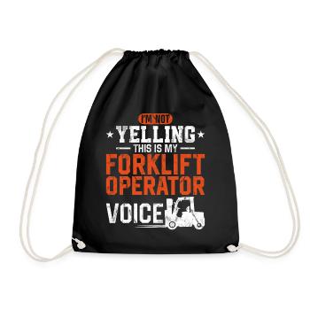 Certified Forklift Truck Operator - Drawstring Bag - black - Front