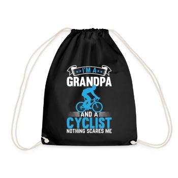 I'm A Grandpa And Cyclist Nothing Scares - Race Bi - Drawstring Bag - black - Front