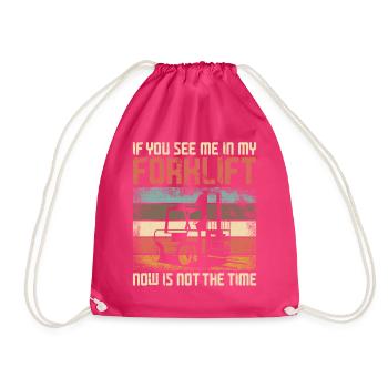 Certified Forklift Truck Operator - Drawstring Bag - fuchsia - Front