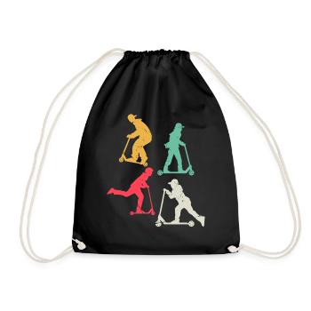 Scooter Tricks Stunt Racing Scooter Stunts Boys Sc - Drawstring Bag - black - Front