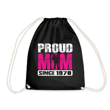 Proud Mom Since 1978 - Drawstring Bag - black - Front