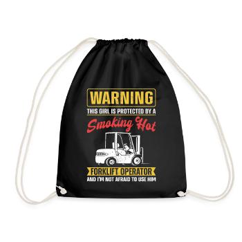 Certified Forklift Truck Operator - Drawstring Bag - black - Front