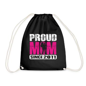 Proud Mom Since 2011 - Drawstring Bag - black - Front