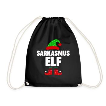 Weinachten Weihnachtself Sarkasmus Elf Elfen - Turnbeutel - Schwarz - Vorne