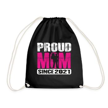 Proud Mom Since 2021 - Turnbeutel - Schwarz - Vorne
