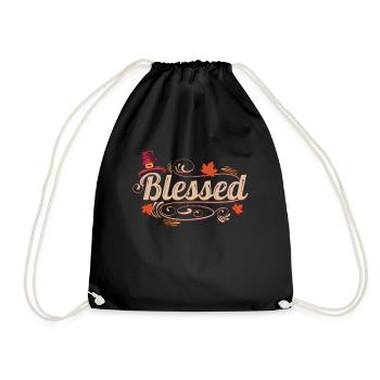 Béni avec un chapeau de pèlerin pour Thanksgiving - Sac de sport léger - noir - Devant