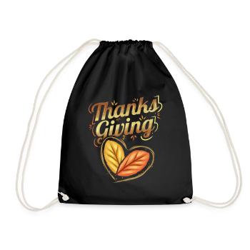 Merci Giving Logo Feuilles brunes Automne - Sac de sport léger - noir - Devant