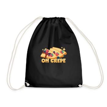 Oh crepe! - Drawstring Bag - black - Front