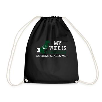 Nothing Scares Me Pakistani Wife Pakistan - Drawstring Bag - black - Front