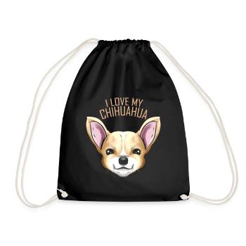 Dog Lover - I Love My Chihuahua - Turnbeutel - Schwarz - Vorne