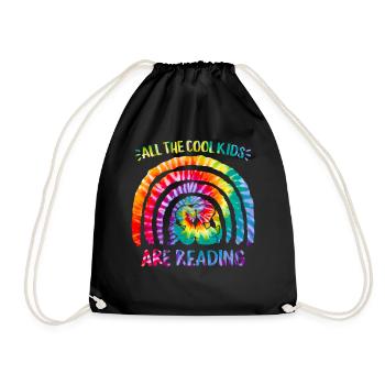 Tous les enfants cool lisent des livres arc-en-ciel en chemise - Sac de sport léger - noir - Devant