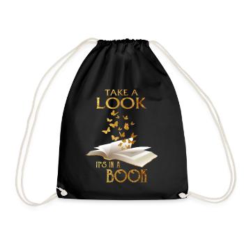 Chemise de lecture Jetez un coup d’œil C’est dans un livre - Sac de sport léger - noir - Devant