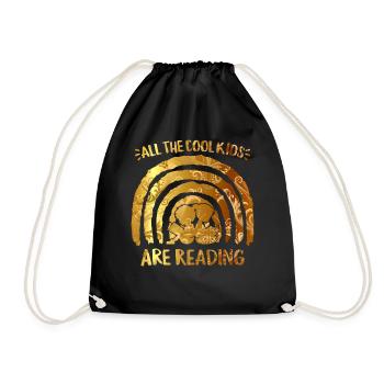 Tous les enfants cool lisent des livres arc-en-ciel en chemise - Sac de sport léger - noir - Devant