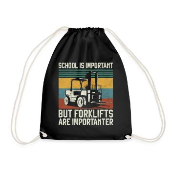 Certified Forklift Truck Operator - Drawstring Bag - black - Front