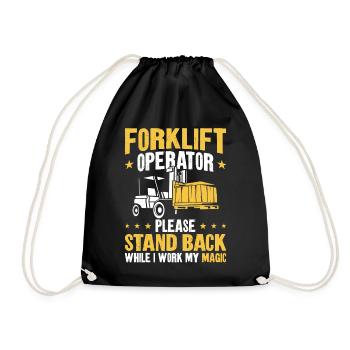 Certified Forklift Truck Operator - Drawstring Bag - black - Front