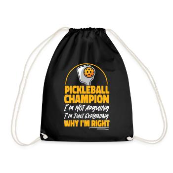 Pickleball Pickleball Champion I'm - Turnbeutel - Schwarz - Vorne