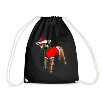 Antilope avec pull de Noël - Sac de sport léger - noir - Devant