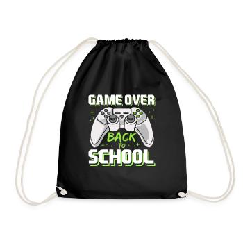 Start of School Game Over Gaming First day of school - Drawstring Bag - black - Front