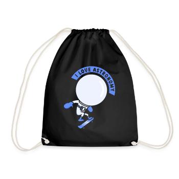 I Love Astronomy Astronaut Space Rocket - Drawstring Bag - black - Front