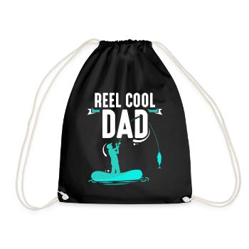 Reel Cool Papa Angler Fishing Fishing Fisherman - Drawstring Bag - black - Front