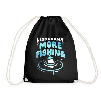 Moins de drame Plus de pêche Pêche Pêcheurs Pêcheur Pêcheur - Sac de sport léger - noir - Devant