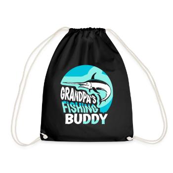 Grandfather's fishing buddy fishing fishing friend fishing - Drawstring Bag - black - Front