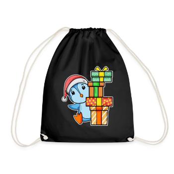 Pingouin de Noël avec cadeaux - Sac de sport léger - noir - Devant